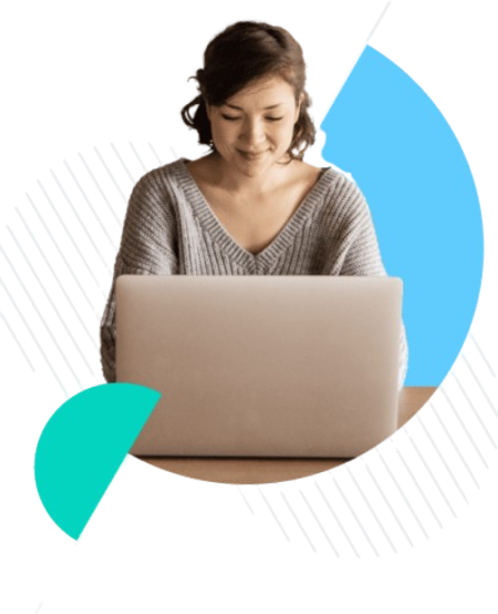 Reviewer analyzing product on laptop